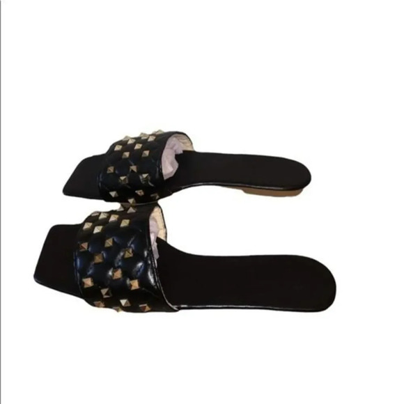 Square Toe Quilted Studded Summer Sandals Size 6 - Picture 13 of 15